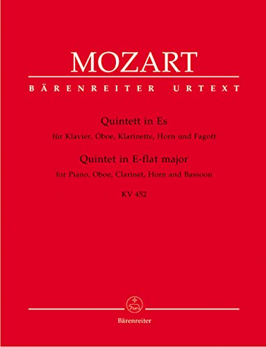 Piano & Wind Quintet K452 Score & Parts - Klavier, Oboe, Clarinet, Bassoon, Horn - SET