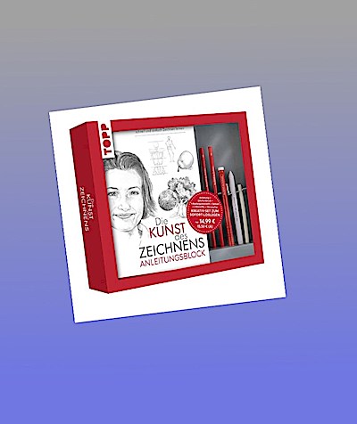 Kreativ-Set Die Kunst des Zeichnens: Anleitungsbuch, Skizzenblock, Zeichenmaterial: Bleistifte in HB, B, Radiergummistift, Spitzer, Blender
